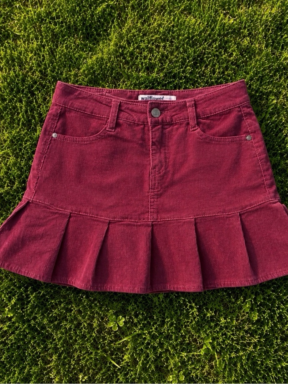 Wallflower Girls Corduroy Pleated Skort Sz 10 Pink